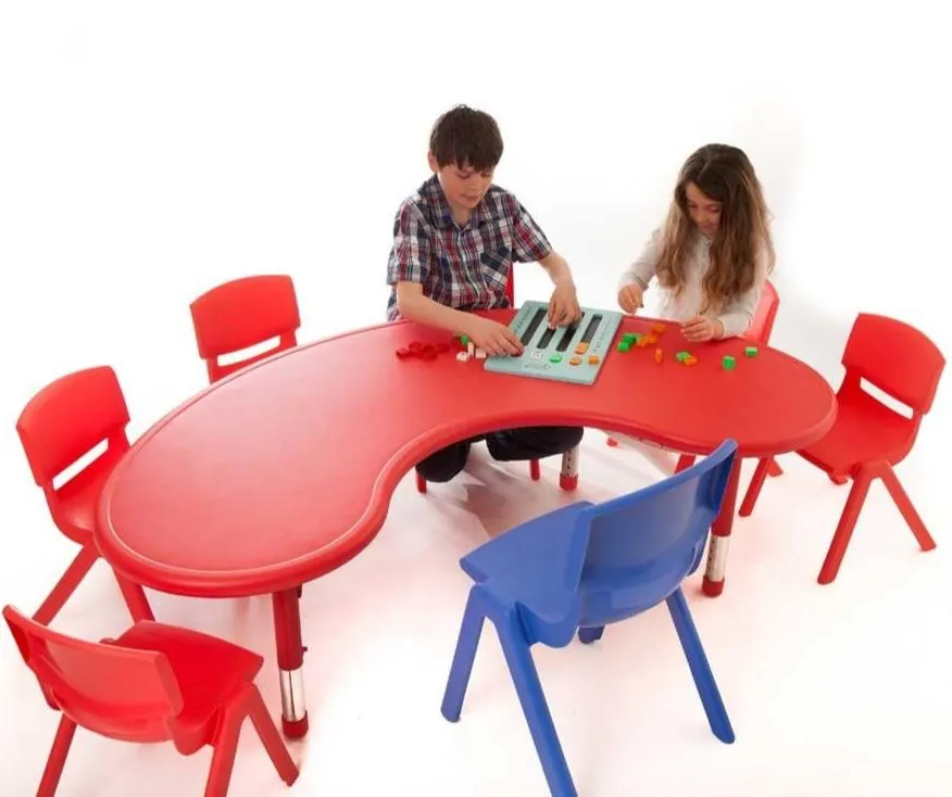 Adjustable Horseshoe Poly Table All Colours & Heights