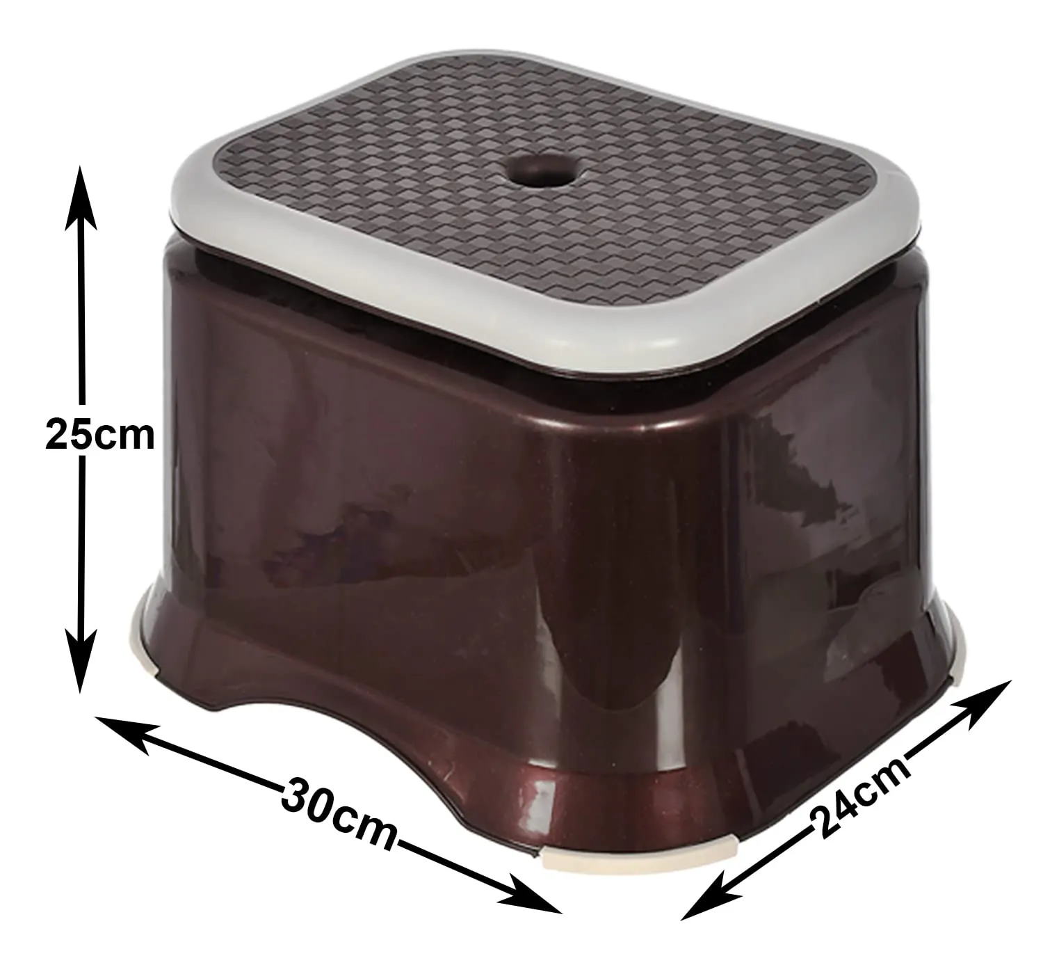 Heart Home Kuber Industries Kuber Industries Ultra 10 Anti-Slip Plastic Stool for Bathroom, Kitchen, Bedroom, Toy Room&Living Room (Brown)-46Hh0142, Standard